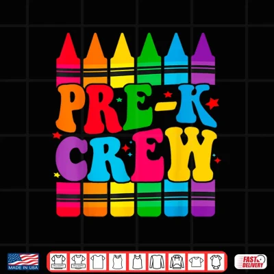 Design Pre K Crew Back to School Funny Preschool Teacher Student Shirt