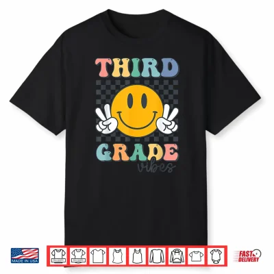 Third Grade Vibes Retro Smile Back To School 3Rd Grade Team Shirt