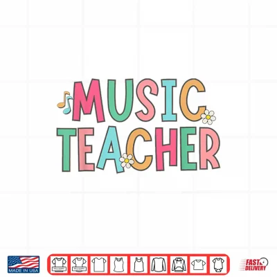 Design Women Music Teacher First Day Of School Elementary School Shirt