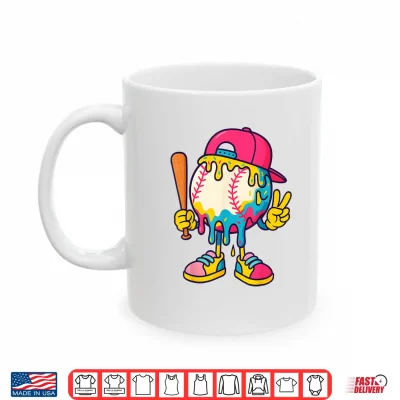 Mug Baseball Ice Cream Drip Youth Back To school Baseball Stuff Shirt
