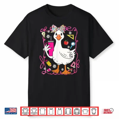 Coquette Silly Goose Teacher Preppy Floral Back To School Shirt