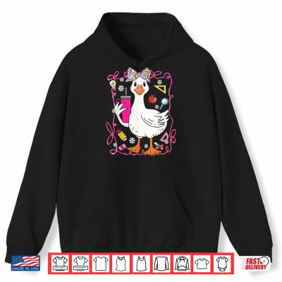 Hoodie Coquette Silly Goose Teacher Preppy Floral Back to School Shirt
