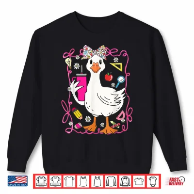 Sweatshirt Coquette Silly Goose Teacher Preppy Floral Back to School Shirt