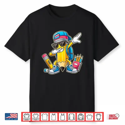 Dabbing Pencil Dancing Back To School Funny Students Boys Shirt
