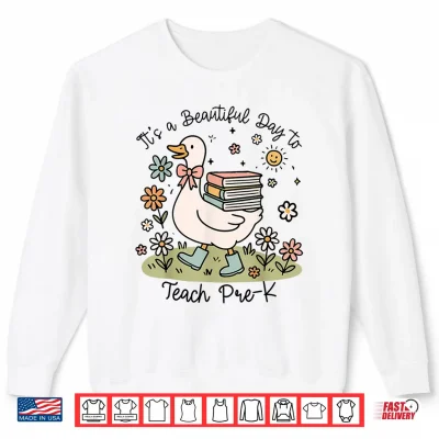 Sweatshirt Cute Goose Its A Beautiful Day To Teach Pre K Teacher Shirt