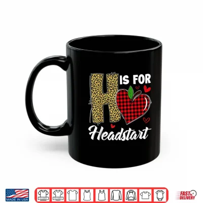 Mug H Is For Headstart Head Start Teacher Leopard Back To School Shirt