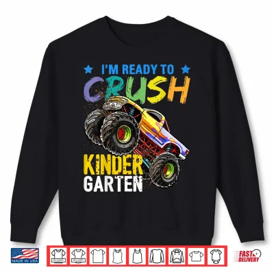Sweatshirt Kindergarten Monster Truck Back to School Shirt Boys Gift