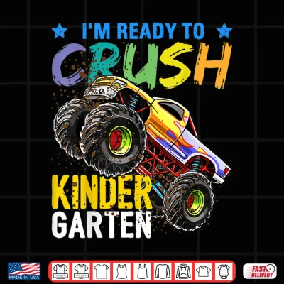 Design Kindergarten Monster Truck Back to School Shirt Boys Gift