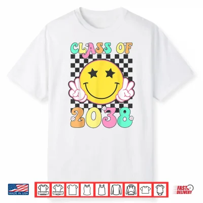 Retro Class Of 2038 Grow With Me Back To School Kindergarten Shirt