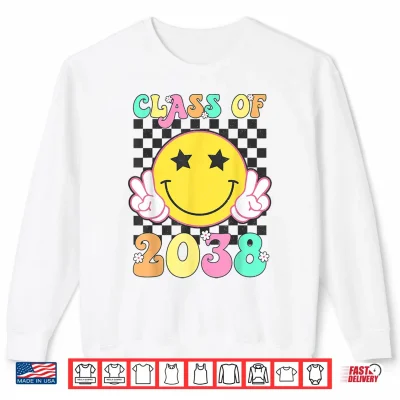 Sweatshirt Retro Class of 2038 Grow With Me Back to School Kindergarten Shirt