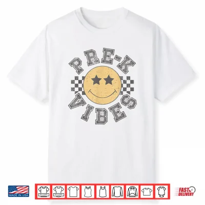 Retro Pre K Vibes Teacher Student 1St Day Back To School Shirt
