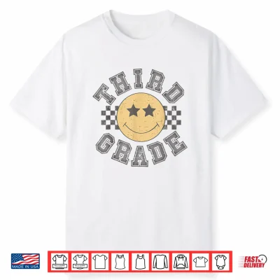 Retro Third Grade Teacher Student 1St Day Back To School Shirt