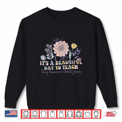 Sweatshirt Retro I Teach Tiny Humans About Jesus Christian Teacher Shirt