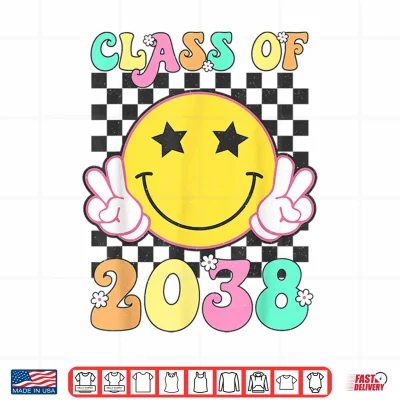 Design Retro Class of 2038 Grow With Me Back to School Kindergarten Shirt