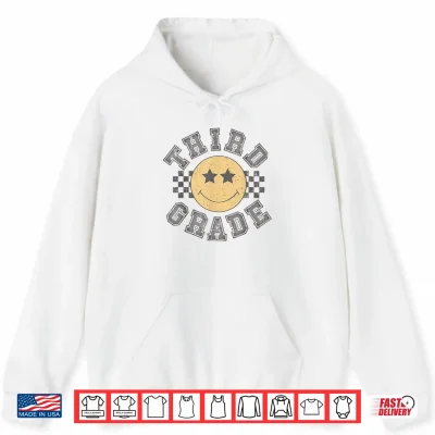 Hoodie Retro Third Grade Teacher Student 1st Day Back To School Shirt