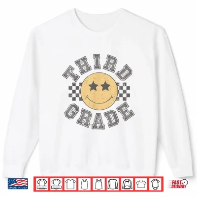 Sweatshirt Retro Third Grade Teacher Student 1st Day Back To School Shirt