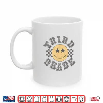 Mug Retro Third Grade Teacher Student 1st Day Back To School Shirt