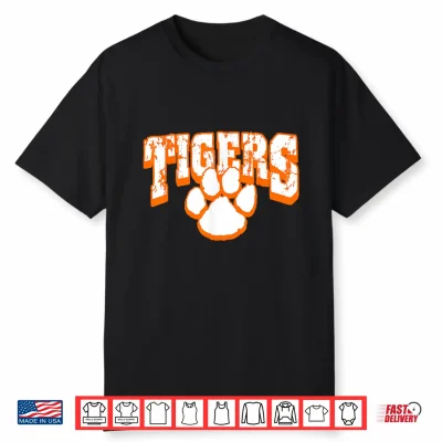 Tigers School Spirit Mascot Back To School Orange Shirt