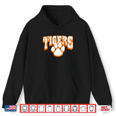 Hoodie Tigers School Spirit Mascot Back To School Orange Shirt