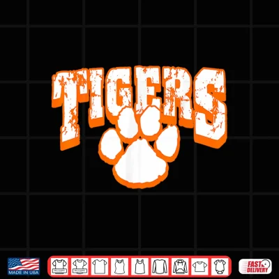 Design Tigers School Spirit Mascot Back To School Orange Shirt