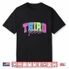 Back To School Neon Checkered Third Grade Colorful Teacher Shirt