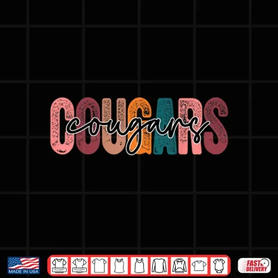Design Cougars School Sports Fan Team Spirit Shirt