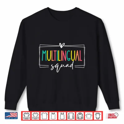 Sweatshirt Multilingual Squad International Language Dual Teacher Retro Shirt
