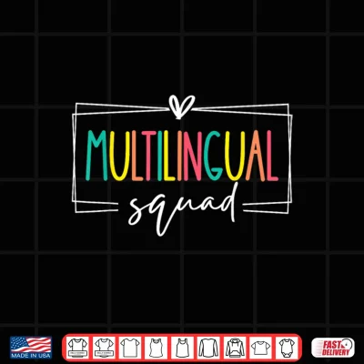 Design Multilingual Squad International Language Dual Teacher Retro Shirt