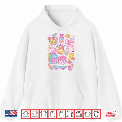 Hoodie Preppy Coquette Bow Teacher Back To School Shirt