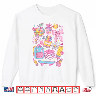 Sweatshirt Preppy Coquette Bow Teacher Back To School Shirt
