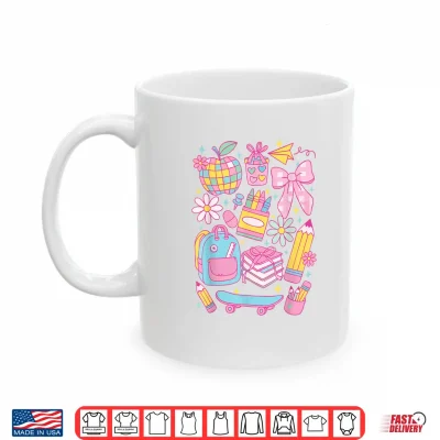Mug Preppy Coquette Bow Teacher Back To School Shirt