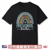 Preschool Teacher Leopard Boho Rainbow Back To School Shirt
