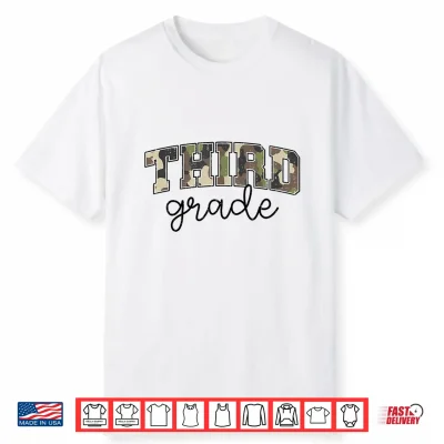 Retro Third Grade Camo Back To School Third Grade Shirt