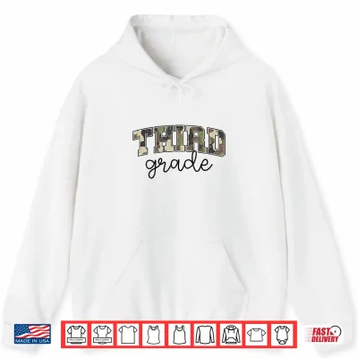 Hoodie Retro Third Grade Camo Back To School Third Grade Shirt