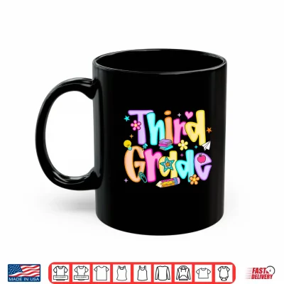 Mug Preppy Third Grade Back To School Third Grade Teacher Shirt