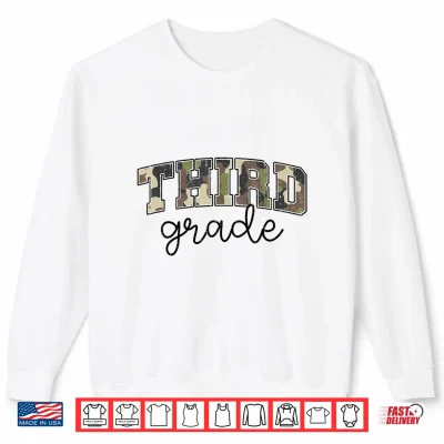 Sweatshirt Retro Third Grade Camo Back To School Third Grade Shirt