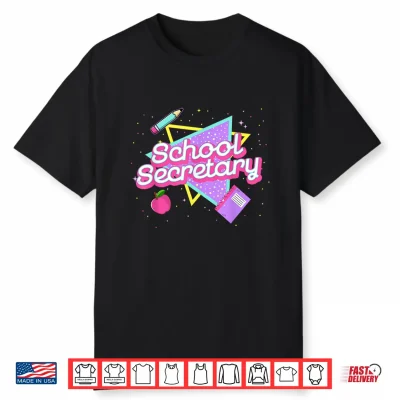School Secretary Eighties Nineties Style Back To School Gift Shirt