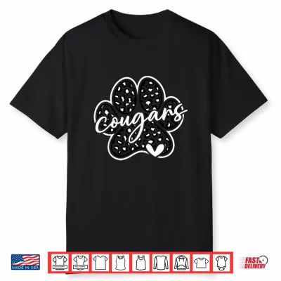Vintage Cougars School Sports Team Spirit Back To School Shirt