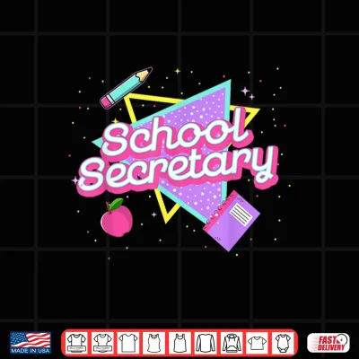 Design School Secretary Eighties Nineties Style Back To School Gift Shirt