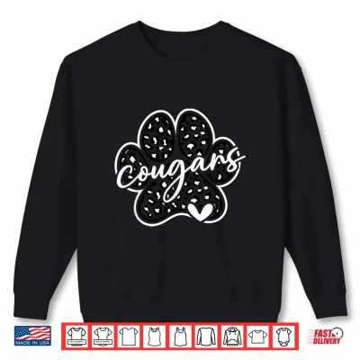 Sweatshirt Vintage Cougars School Sports Team Spirit Back To School Shirt