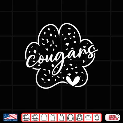 Design Vintage Cougars School Sports Team Spirit Back To School Shirt
