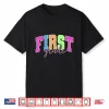 Back To School Neon Checkered First Grade Colorful Teacher Shirt