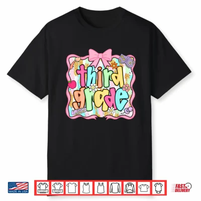 Back To School Third Grade Preppy Teacher Shirt