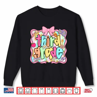 Sweatshirt Back To School Third Grade Preppy Teacher Shirt