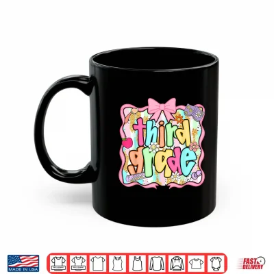 Mug Back To School Third Grade Preppy Teacher Shirt