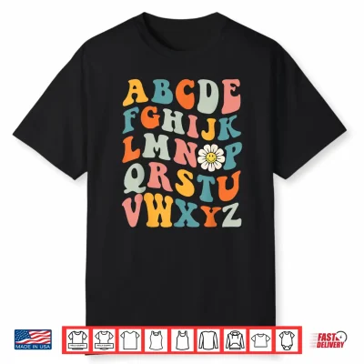 Groovy A B C Elemeno Hi Alphabet Teacher Kids Back To School Shirt