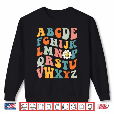 Sweatshirt Groovy A B C Elemeno Hi Alphabet Teacher Kids Back To School Shirt