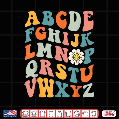 Design Groovy A B C Elemeno Hi Alphabet Teacher Kids Back To School Shirt