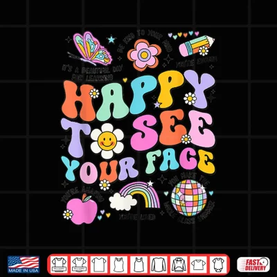 Design Happy To See Your Face Teacher Disco Ball Back To School Shirt