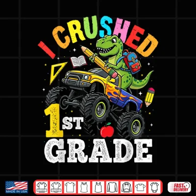 Design I Crushed First Grade First Day Of Second Grade Dinosaur Shirt